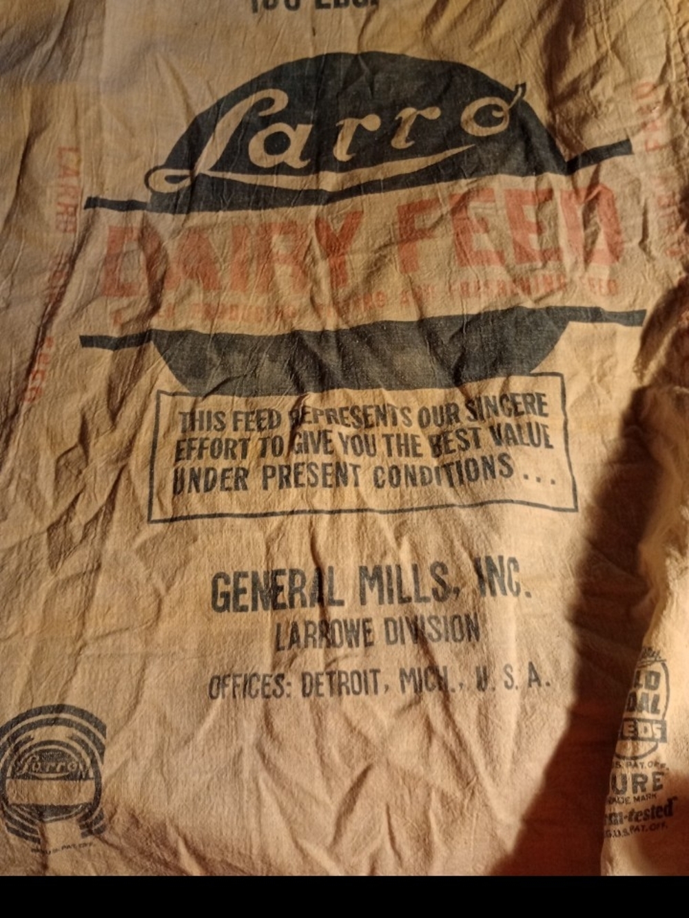 Antique large flour clth with bonus ham sack in this lot